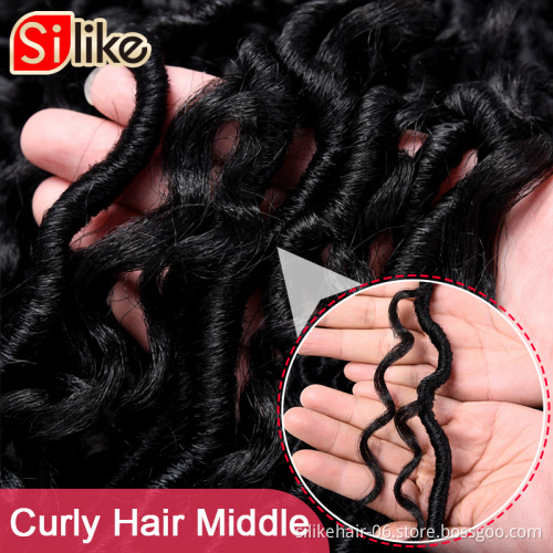 Faux Locs curly Crochet Braids14 Inch Soft Natural Synthetic Hair Extension 24Stands/Pack Messy Goddess Faux Locks Hair